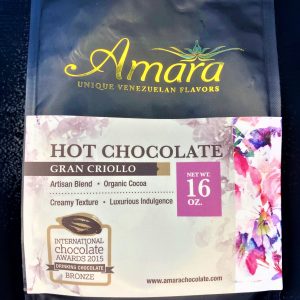 Amara Unique Venezuelan Flavors. Hot Chocolate Gran Criollo Dark Chocolate Blend. Made with Certified Organic Cacao Powder