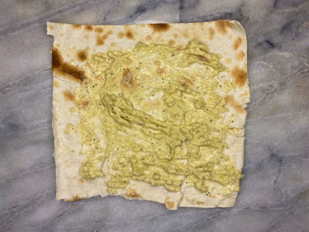 garlic and yogurt in lavash
