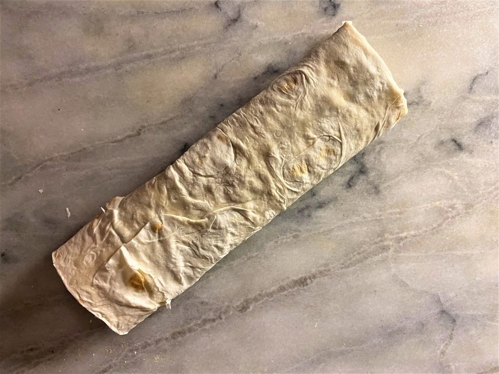 sorrel leaves with olive oil and yogurt lavash wrap