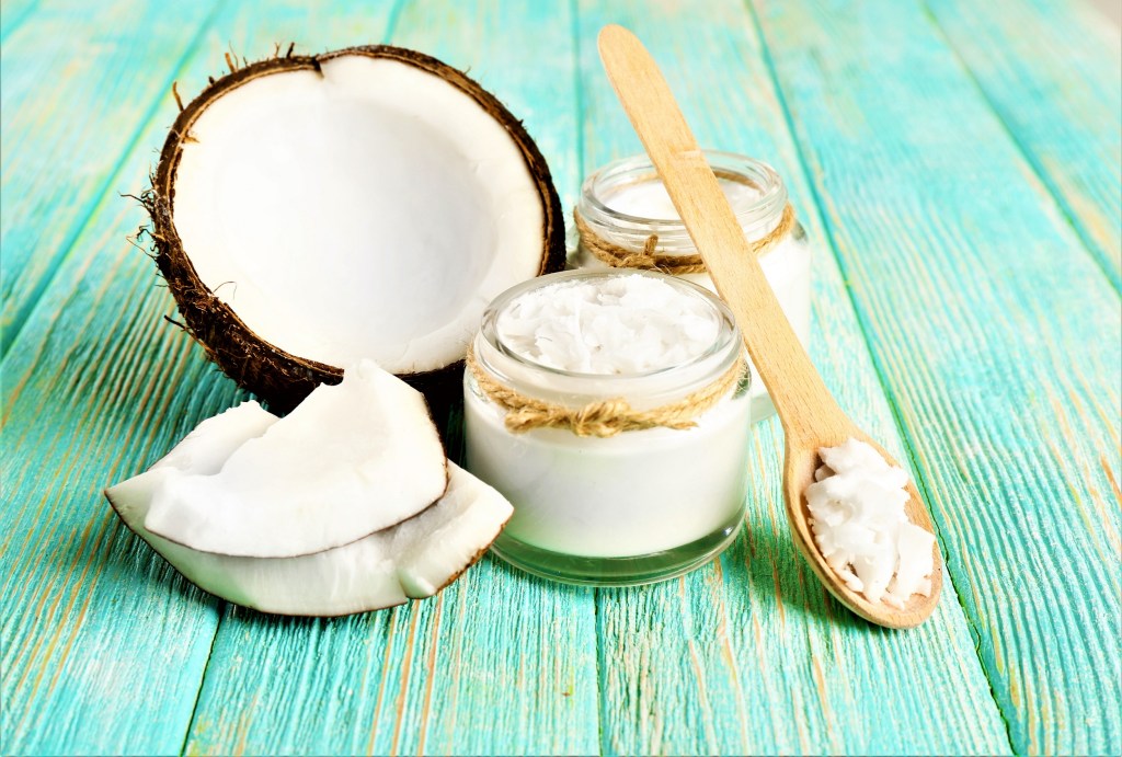 coconut oil and a spoon